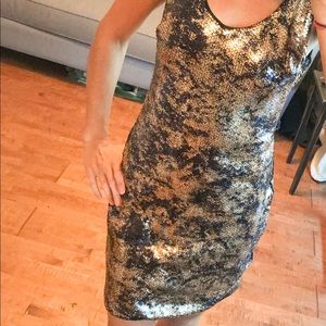Soprano Gold/Blue Shimmer Dress (Med)